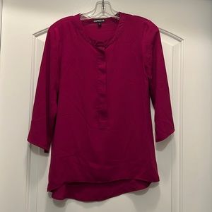 Express Magenta front zip Blouse